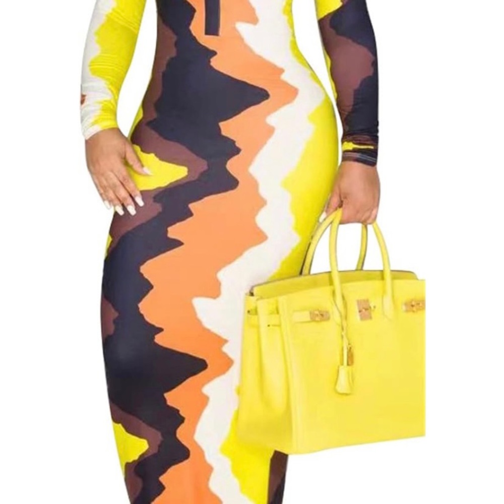 Vibrant Multicolor Long Sleeve Dress
